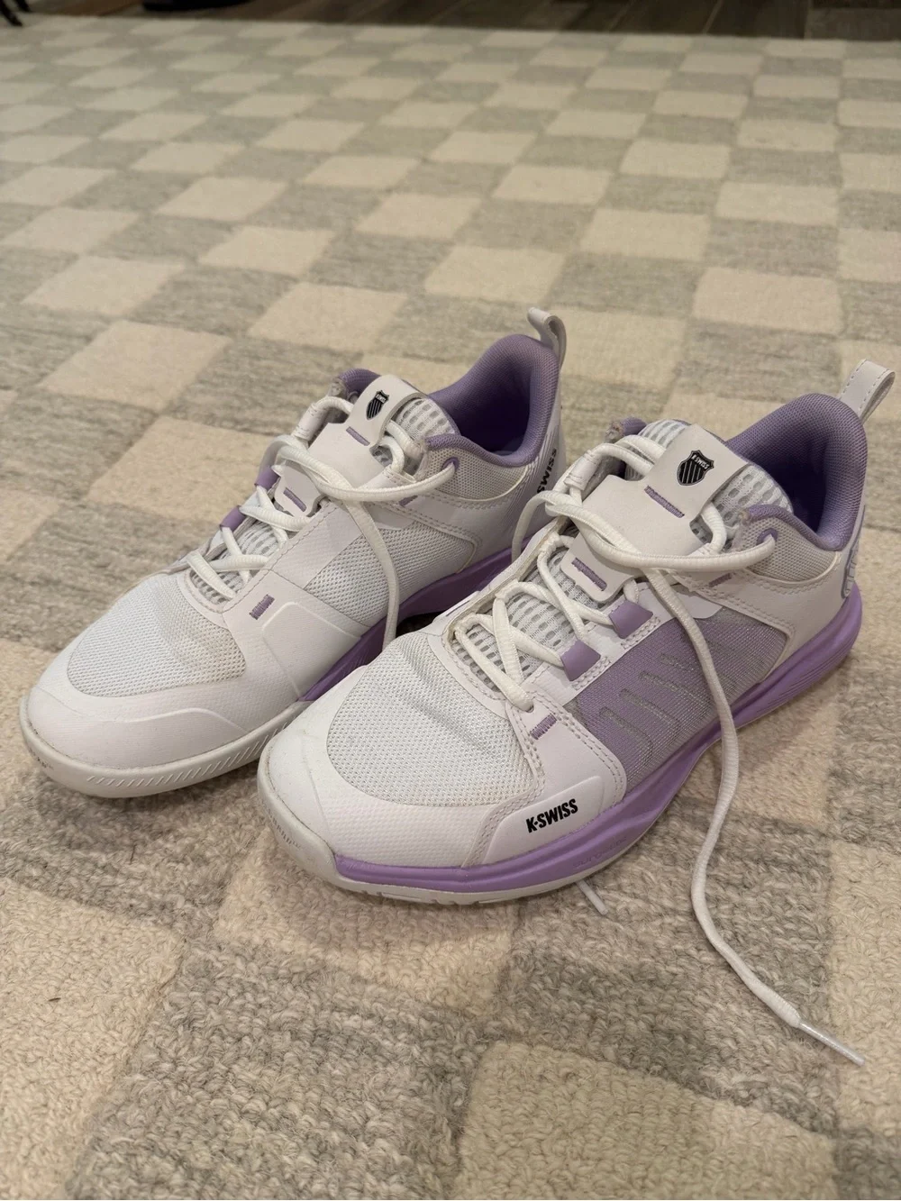 K-Swiss Women's White and Lavender Athletic Sneakers